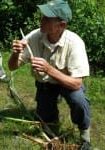 Dr. Rick Van de Poll Dr. Rick demonstrating how to find wild edibles in the woods.
